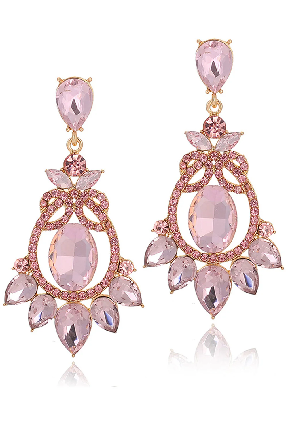 Sparkly Blue Vintage Party Drop Earrings with Rhinestones - Image 4