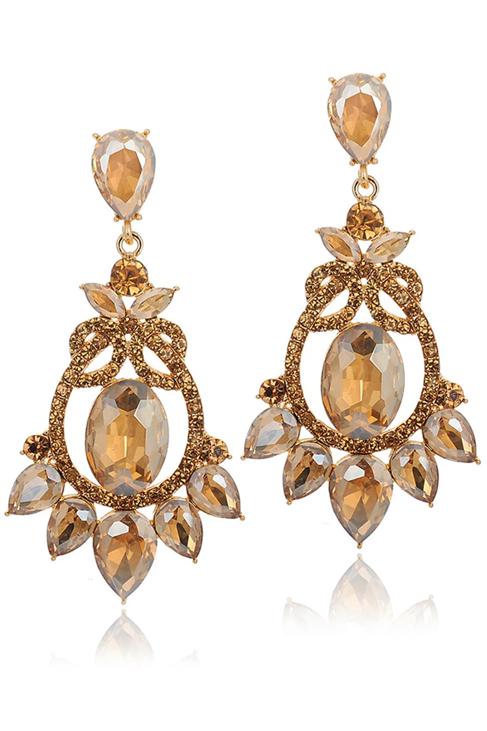 Sparkly Blue Vintage Party Drop Earrings with Rhinestones - Image 6