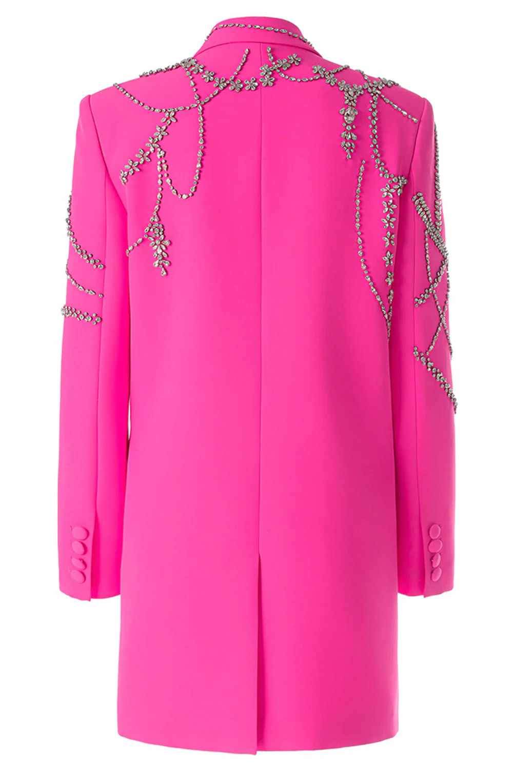 Sparkly Fuchsia Shawl Lapel Women Blazer - Image 2