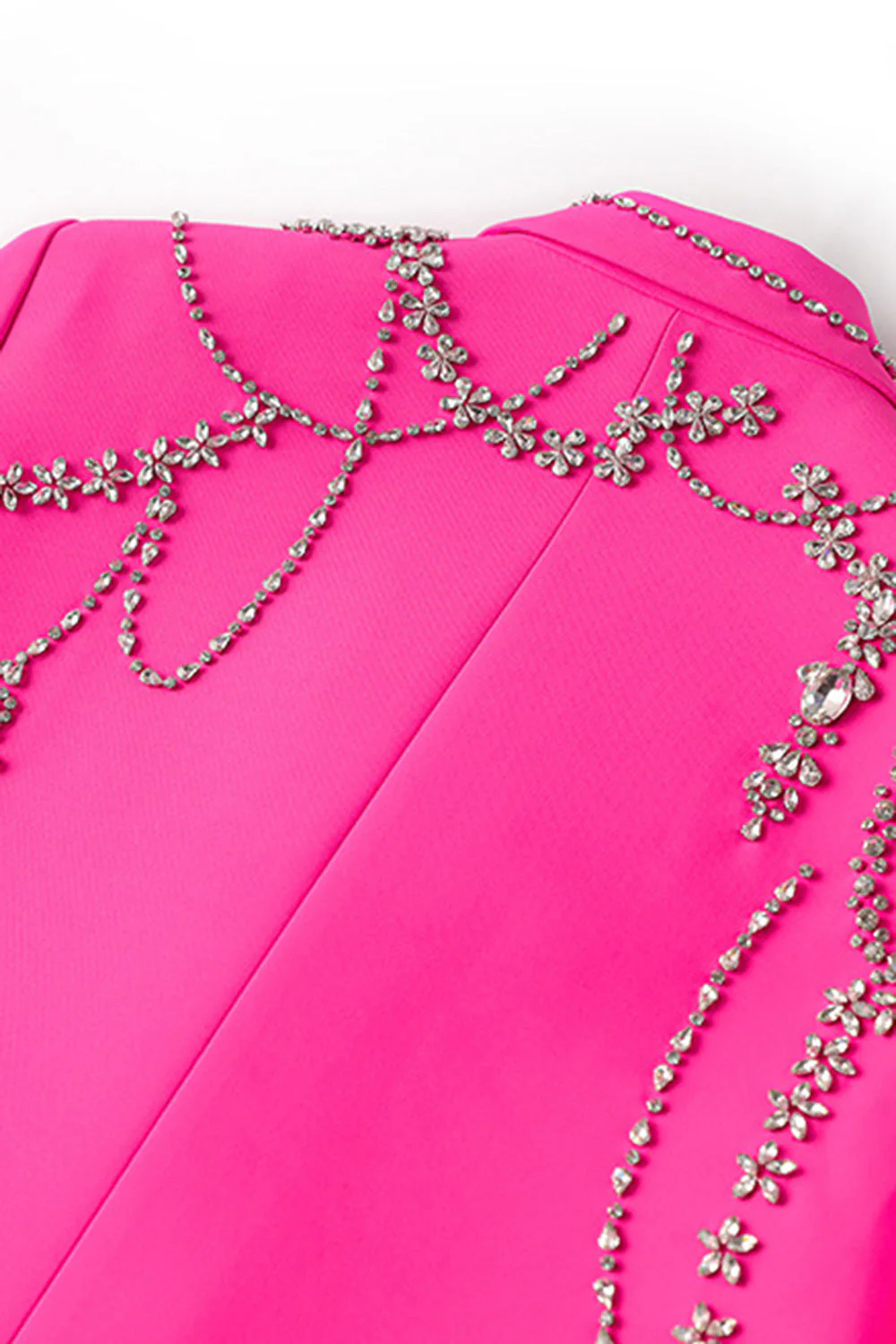 Sparkly Fuchsia Shawl Lapel Women Blazer - Image 4