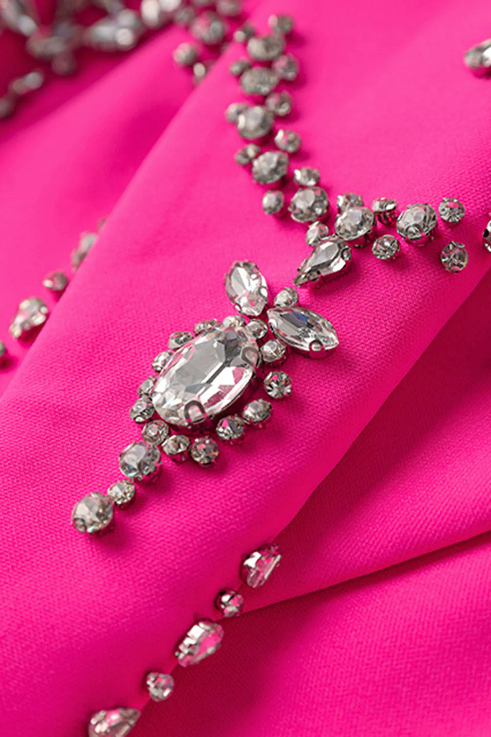 Sparkly Fuchsia Shawl Lapel Women Blazer - Image 5