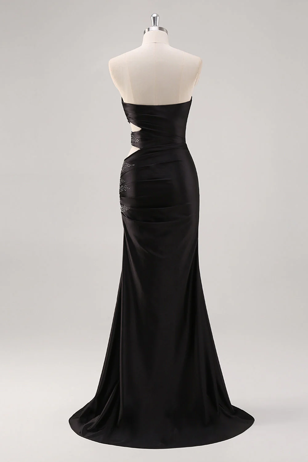 Sparkly Sweetheart Black Sheath Prom Dress with Slit - Image 2