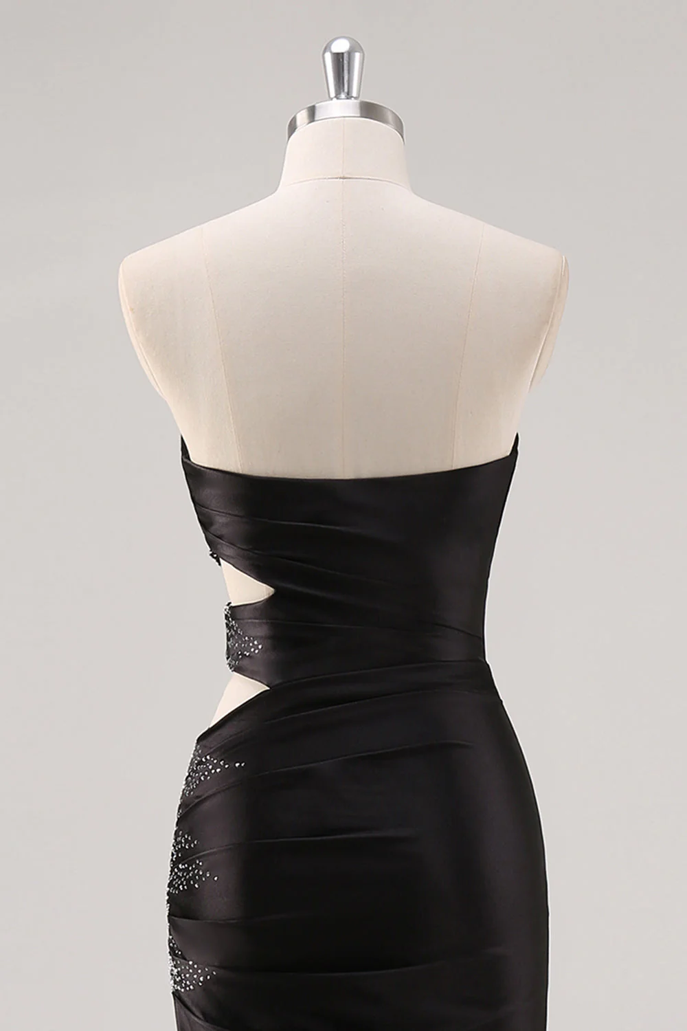 Sparkly Sweetheart Black Sheath Prom Dress with Slit - Image 5