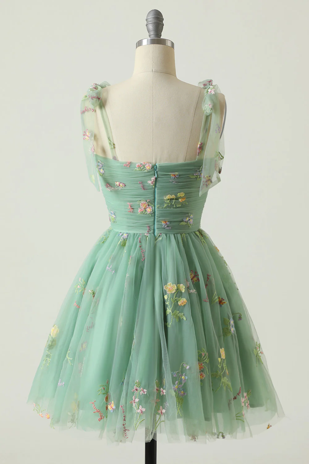 Sweetheart Champagne Graduation Dress with Embroidery - Image 12