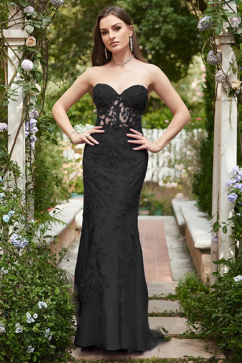 Sweetheart Neck Mermaid Long Purple Prom Dress With Appliques - Image 10