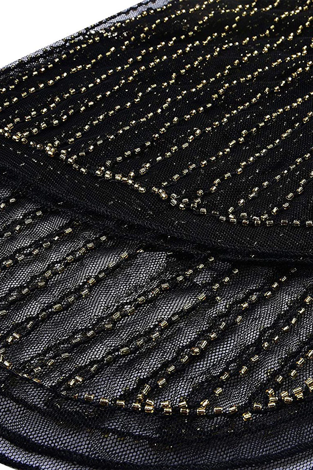 V Neck Black 1920s Flapper Dress - Image 5