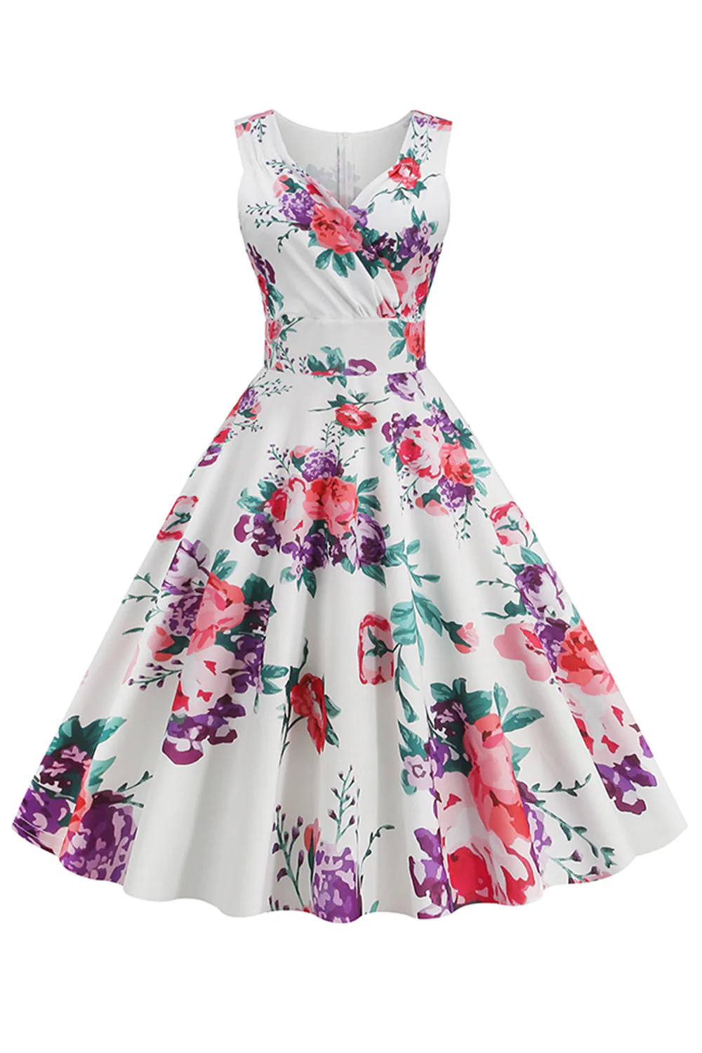 V Neck Light Blue 1950s Vintage Dress - Image 6