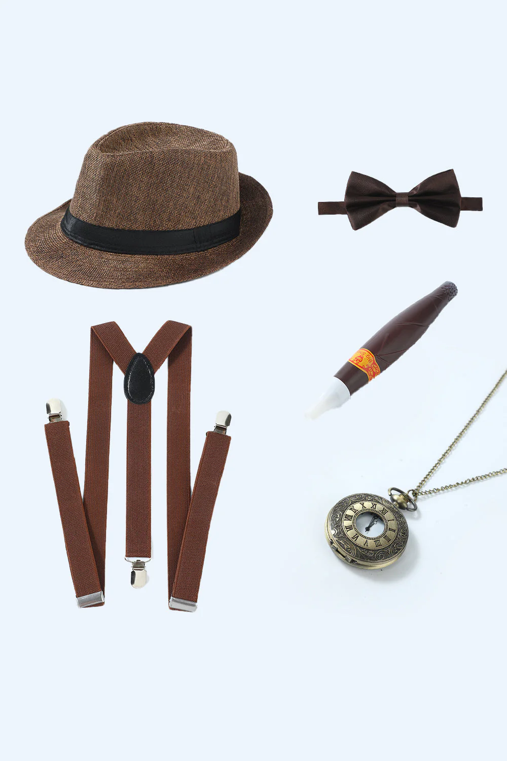 White 1920s Accessories Set for Men - Image 14