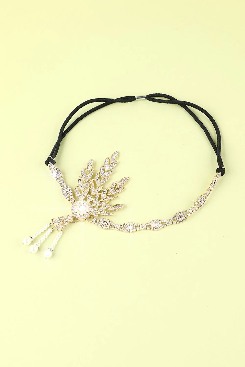 White Beaded 1920s Flapper Headband - Image 4