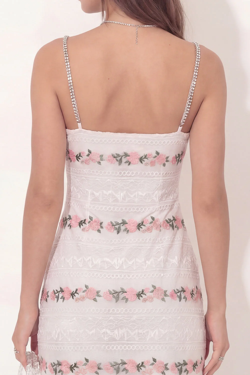 White FLoral Lace Bodycon Short Graduation Dress - Image 5