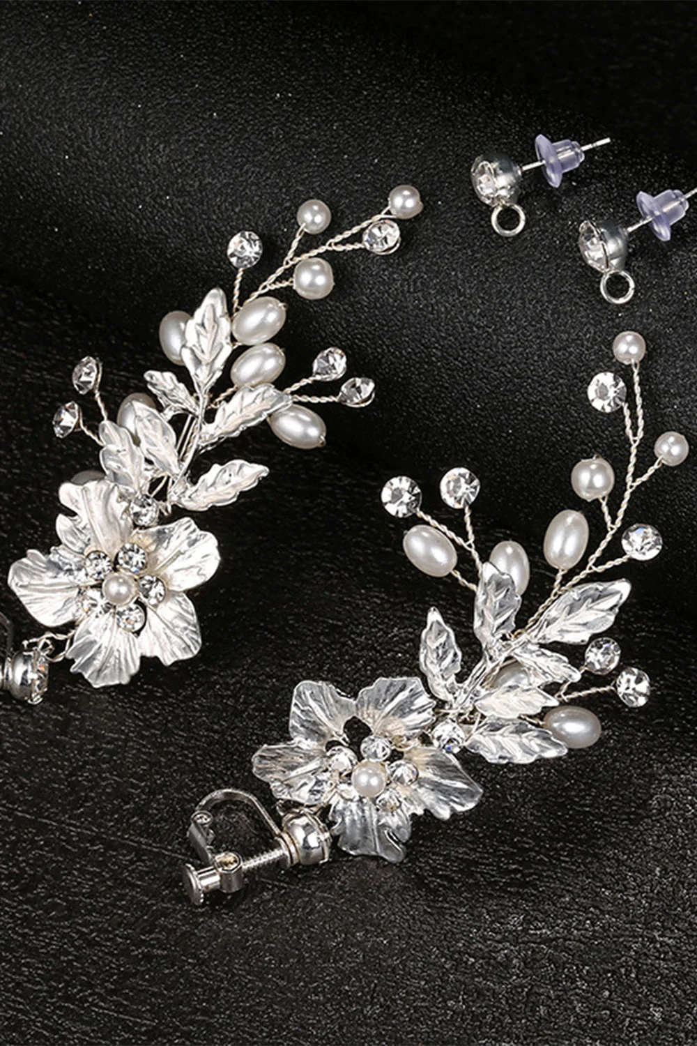 White Flower Bridal Ear Clip - Image 4
