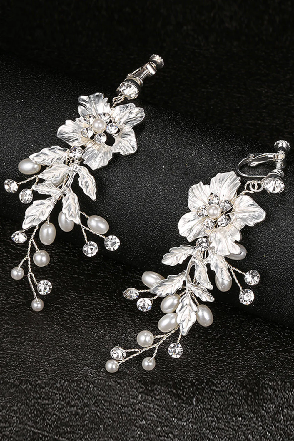 White Flower Bridal Ear Clip - Image 5
