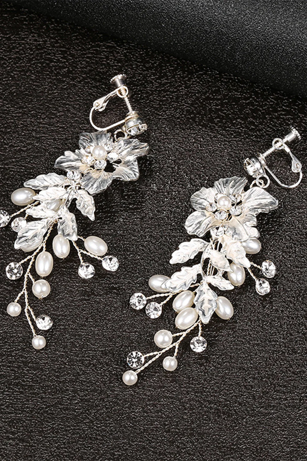 White Flower Bridal Ear Clip - Image 6