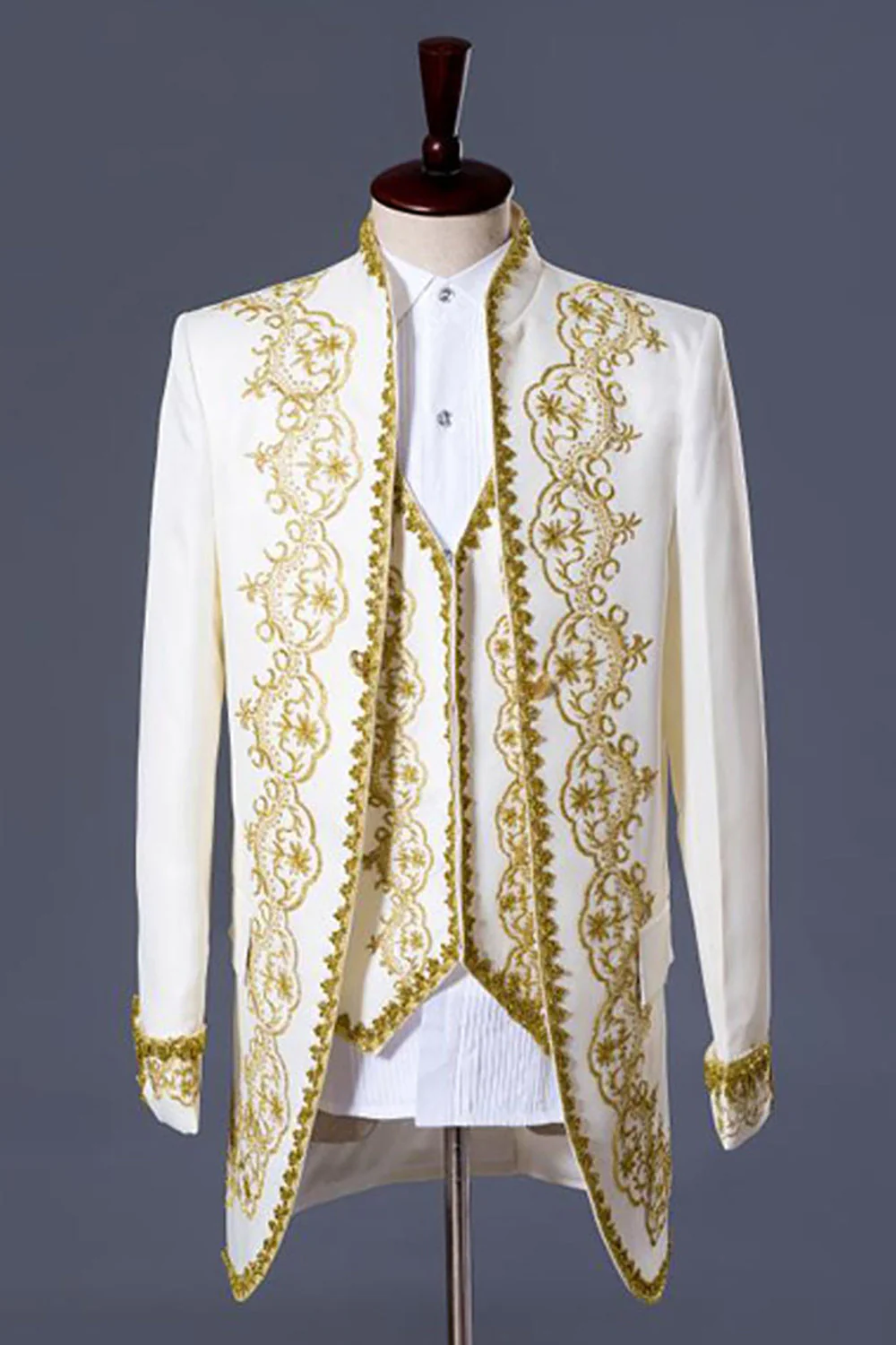 White Men's 3 Pieces Shawl Lapel Prom Suits - Image 3