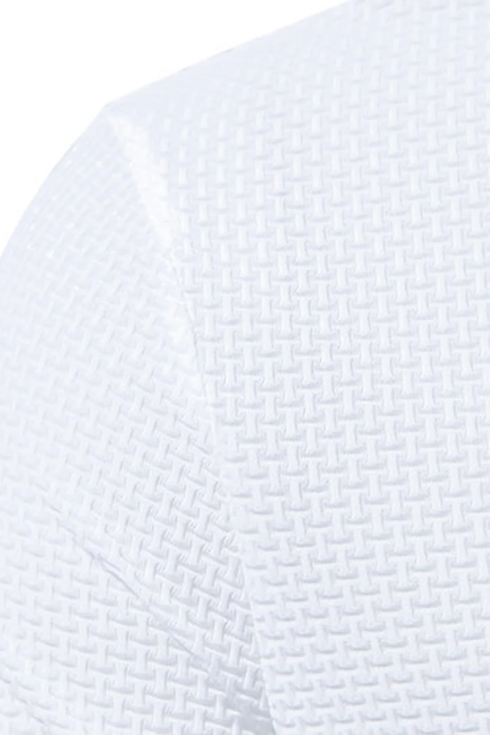 White Short Sleeves Waffle Men's Casual Polo Shirt - Image 4