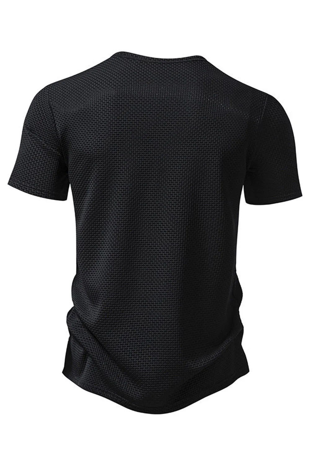 White Short Sleeves Waffle Men's Casual Polo Shirt - Image 8