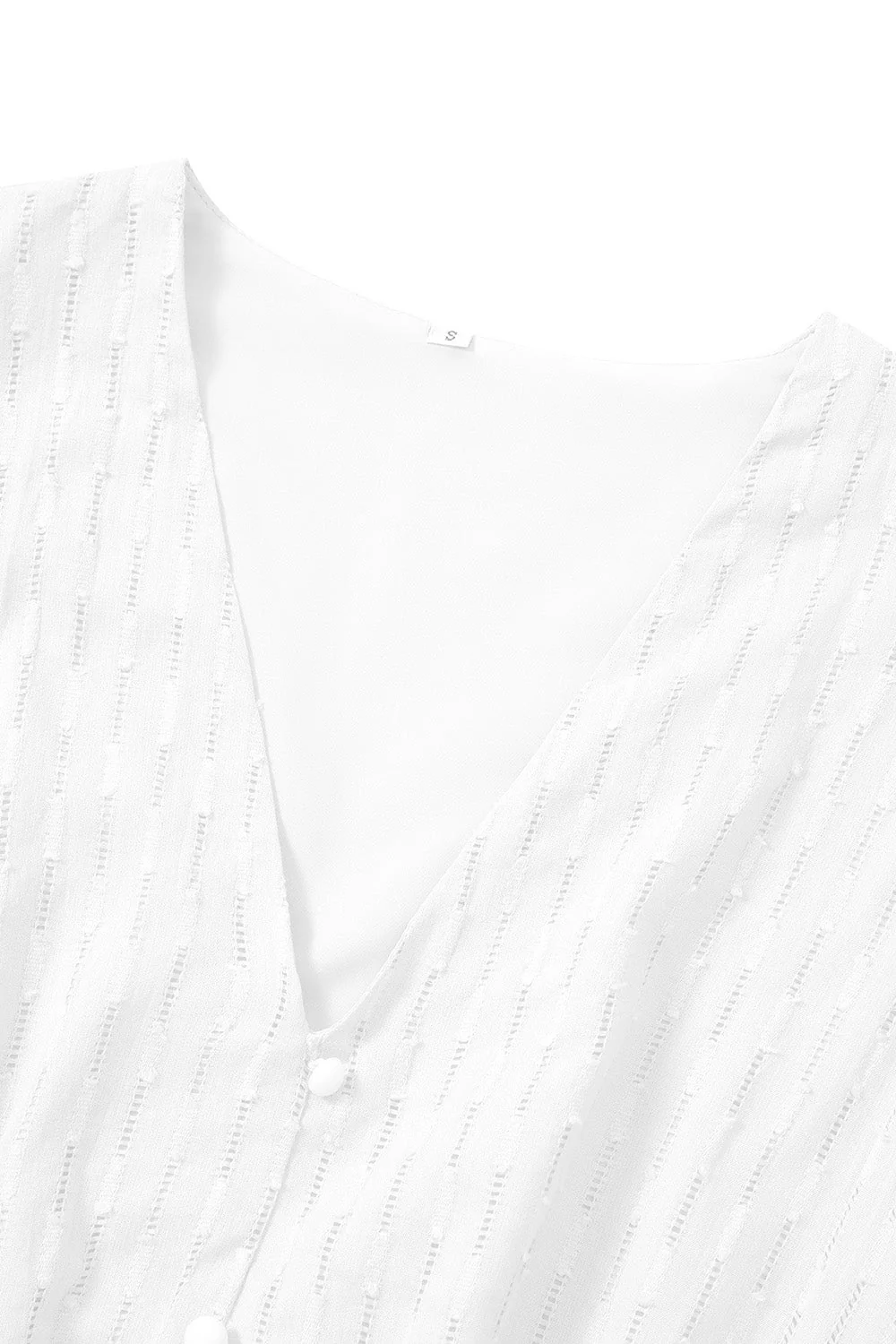 White V Neck Midi Summer Dress - Image 5