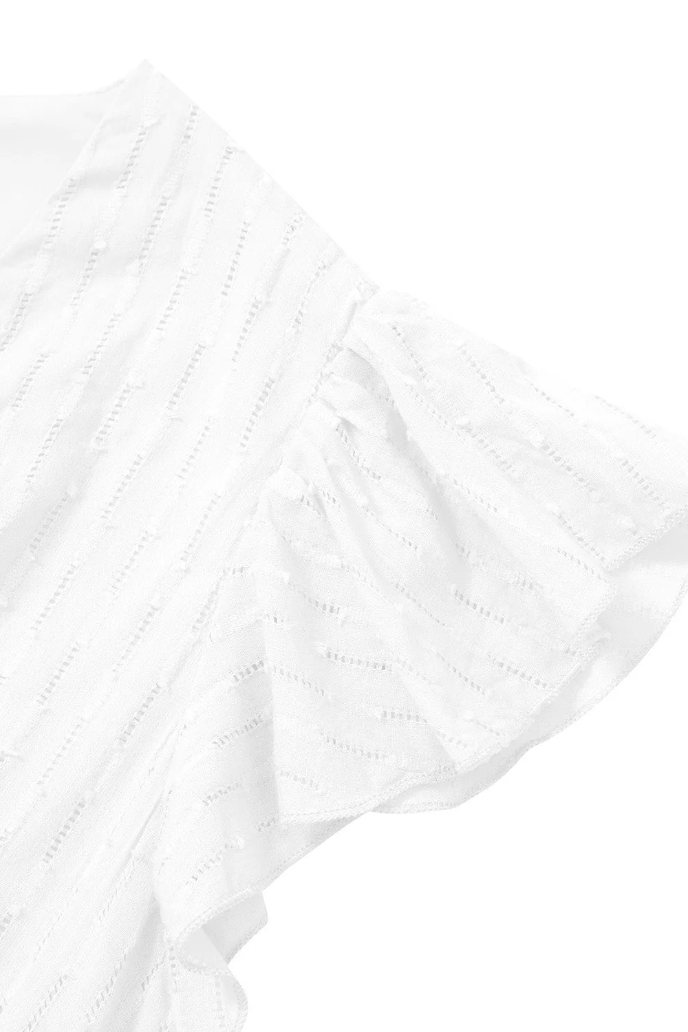 White V Neck Midi Summer Dress - Image 7
