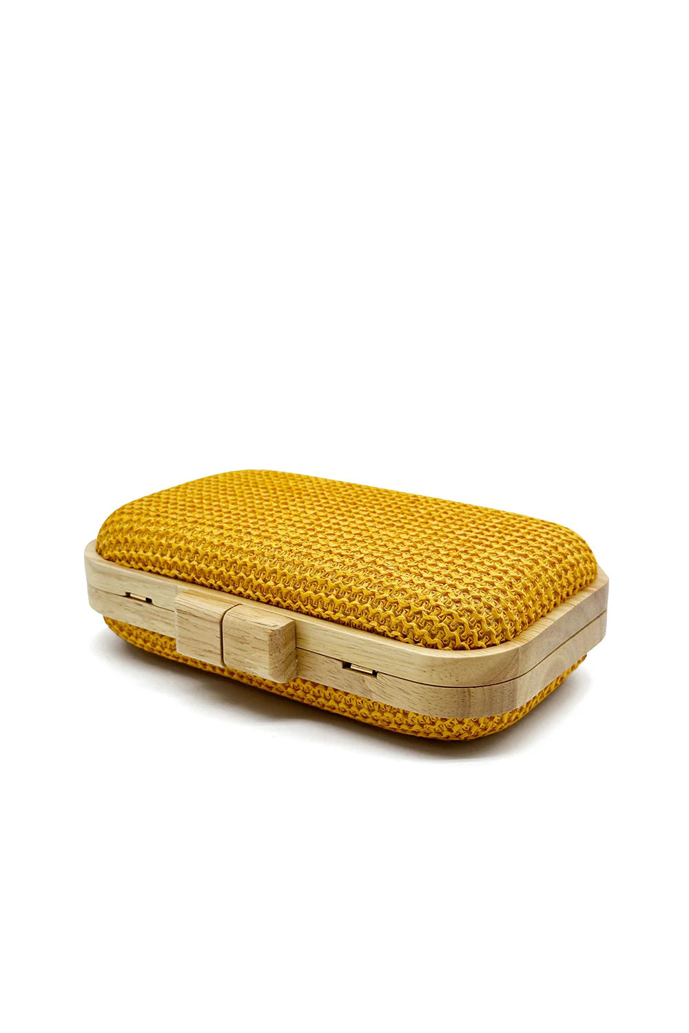 Yellow Handmade Wooden Clutch Bag - Image 5