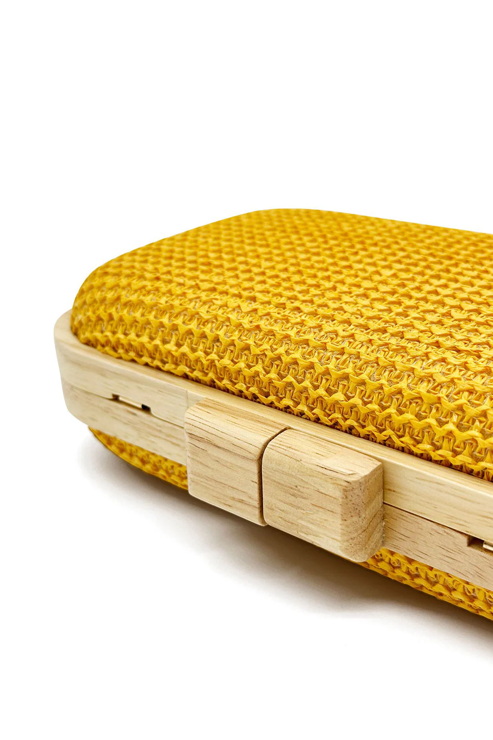 Yellow Handmade Wooden Clutch Bag - Image 7