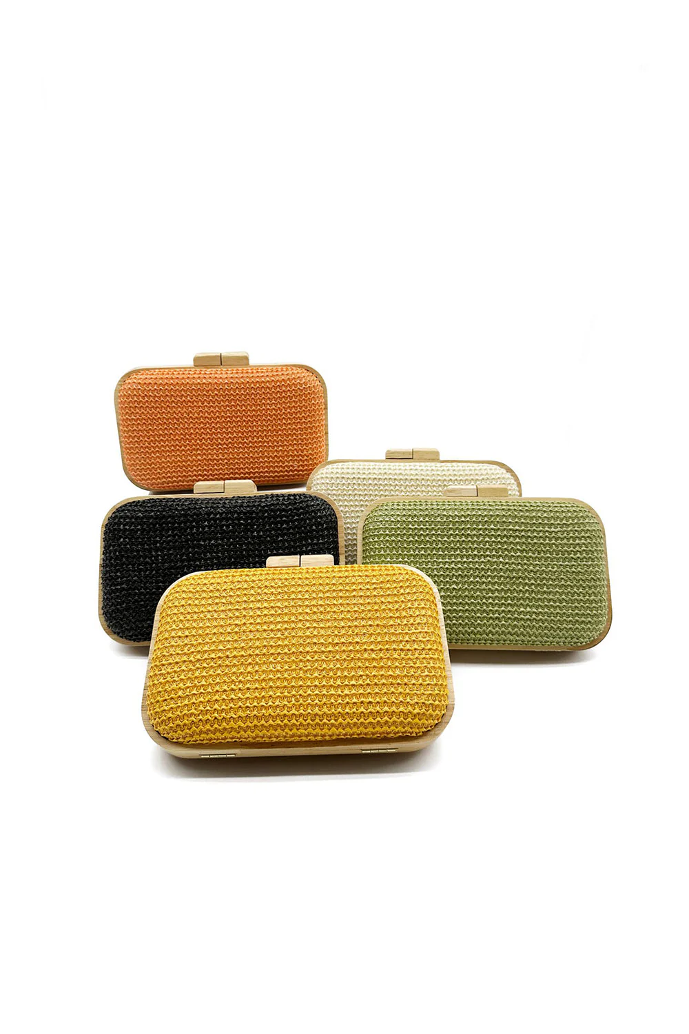 Yellow Handmade Wooden Clutch Bag - Image 8