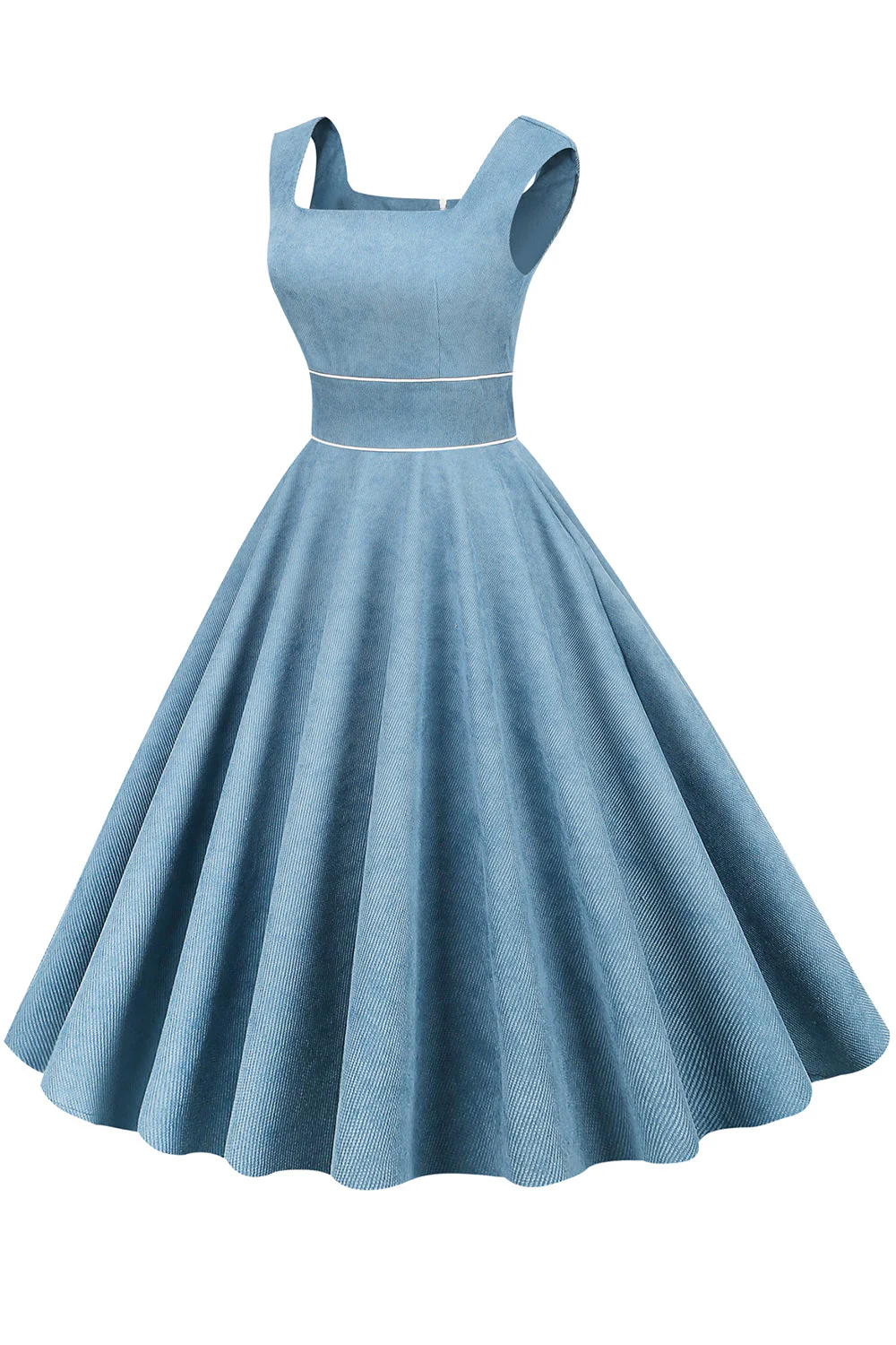 Yellow Square Neck 1950s Dress - Image 7